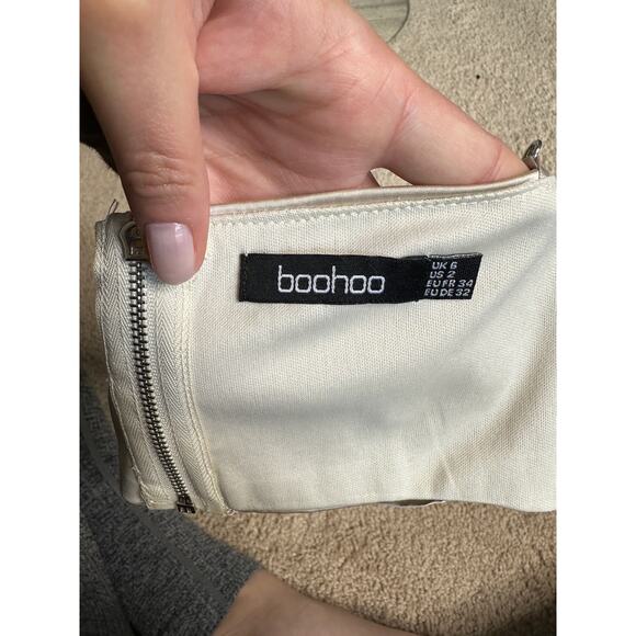 Boohoo champagne bra top with rhinestone straps, size 2 - Picture 7 of 11